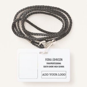 Simple Employee Logo Photo Barcode ID ID Badge