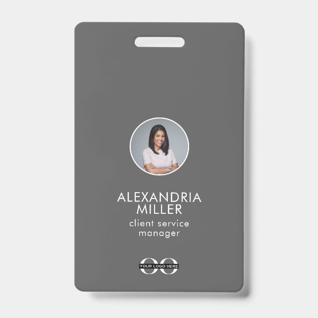 Simple Employee Photo QR Code Badge ID Badge (Front)