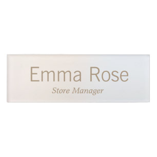 Simple Employee Staff Magnetic Name Tag Badge