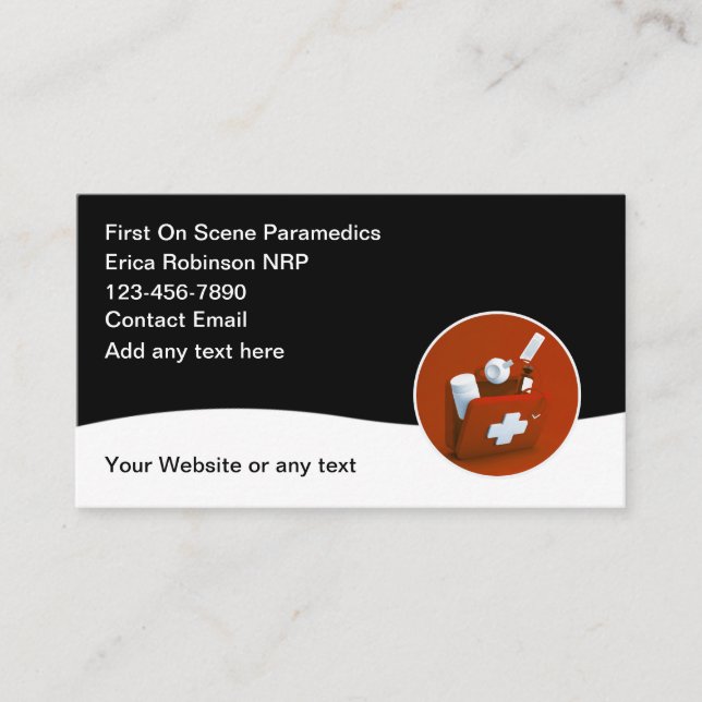Simple EMS Paramedics Medical Business Cards  (Front)