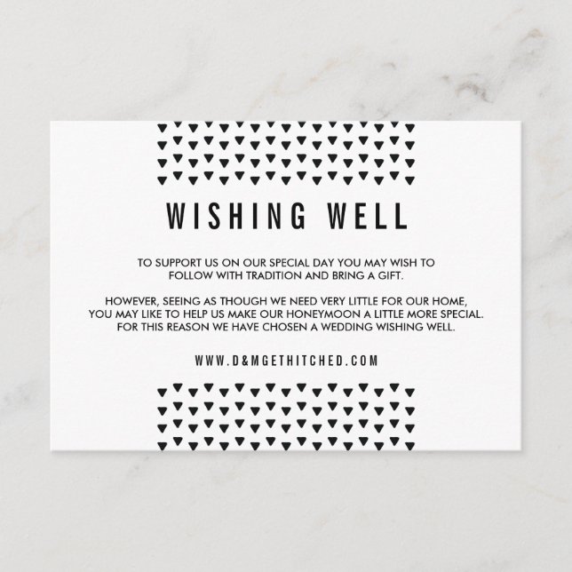 SIMPLE ENCLOSURE modern triangle pattern black Card (Front)