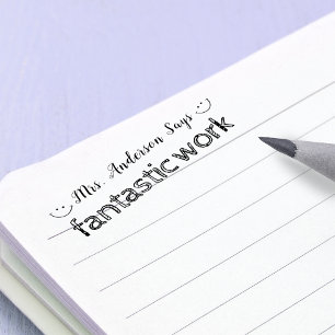 Simple Encouragement Personalised Fantastic Work Self-inking Stamp