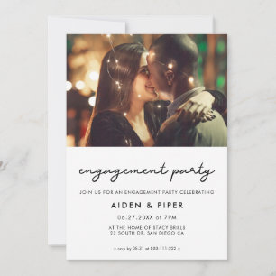 Simple engagement party photo invitation
