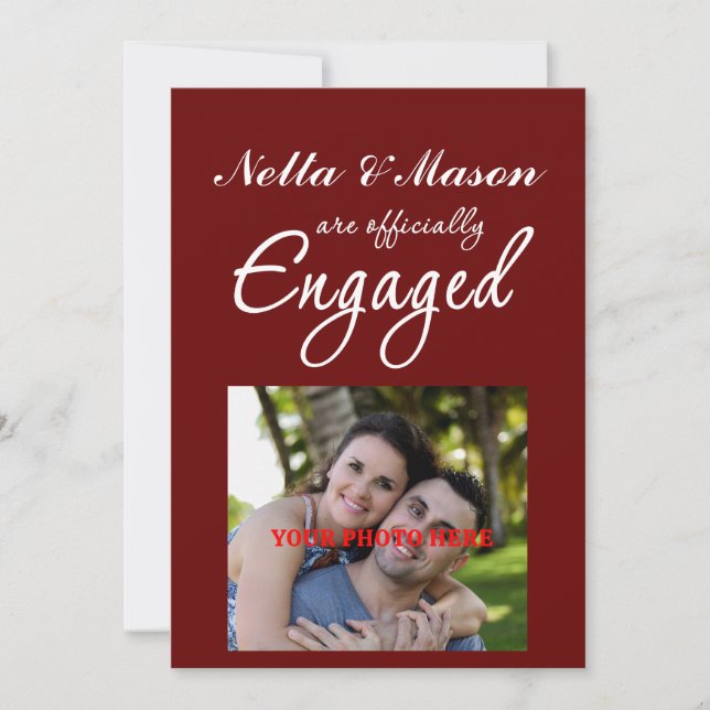 Simple Engagement Photo Announcement  (Front)