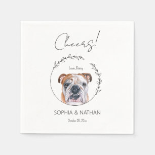 Simple English Bulldog Dog Wedding Cocktail Napkin