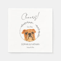 Simple English Bulldog Dog Wedding Cocktail 