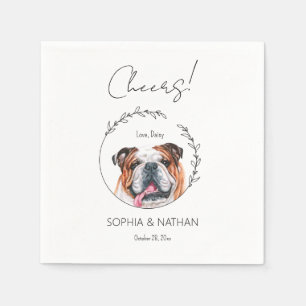 Simple English Bulldog Dog Wedding Cocktail Napkin