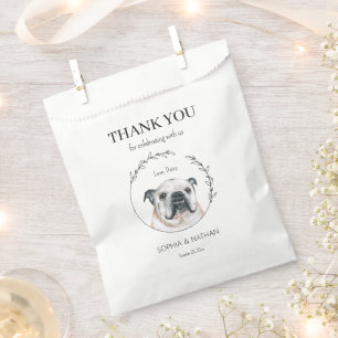 Simple English Bulldog Wedding Thank You Favour Ba Bag