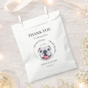 Simple English Bulldog Wedding Thank You Favour Ba Bag