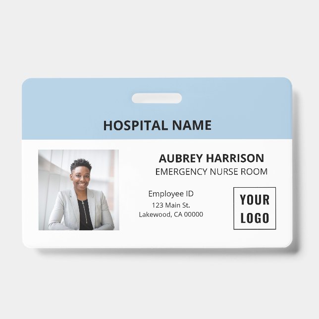 Simple Essential Medical Photo ID Badge (Front)
