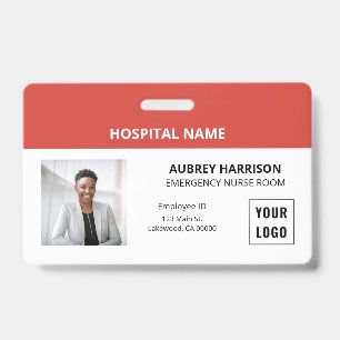 Simple Essential Medical Photo ID Badge