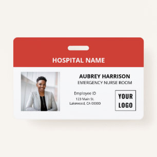 Simple Essential Medical Photo ID ID Badge