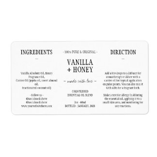 Simple Essential Oil Cosmetic Bottle Wrap Around