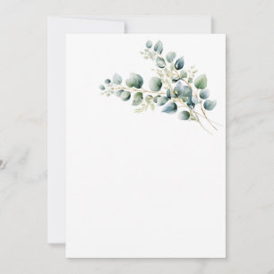 Simple Eucalyptus Blank Wedding  Invitation