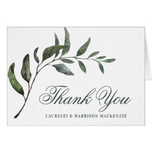 Simple Eucalyptus Botanical Wedding Thank You