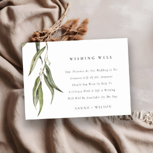 Simple Eucalyptus Botanical Wedding Wishing Well Enclosure Card