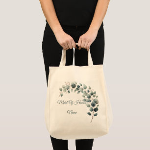 Simple Eucalyptus Bridal Party Tote Bag