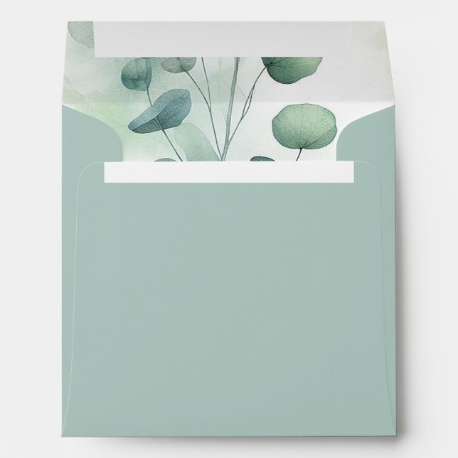 Simple Eucalyptus Bridal Shower Envelope (Back (Bottom))