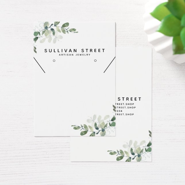 Simple Eucalyptus Earrings Necklace Display Card (Desk)