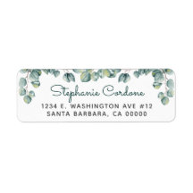 Simple Eucalyptus Green White Return Address