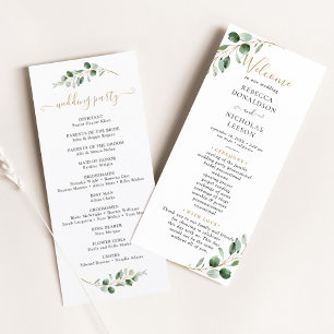 Simple Eucalyptus Greenery Ceremony Program