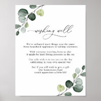 Simple Eucalyptus Greenery Gifts Wishing Well Sign