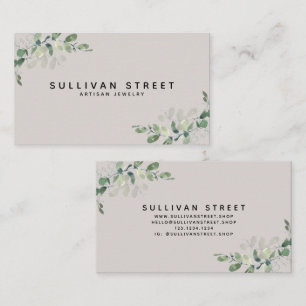 Simple Eucalyptus Greenery Jewellery  Business Car Card