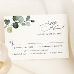 Simple Eucalyptus Greenery Meal Options RSVP Card<br><div class="desc">Designed to coordinate with our Boho Greenery wedding collection,  this customizable Meal Options RSVP card,  features a watercolor eucalyptus branch with calligraphy graphic text,  paired with a classy serif & modern sans font in black. Matching items available.</div>