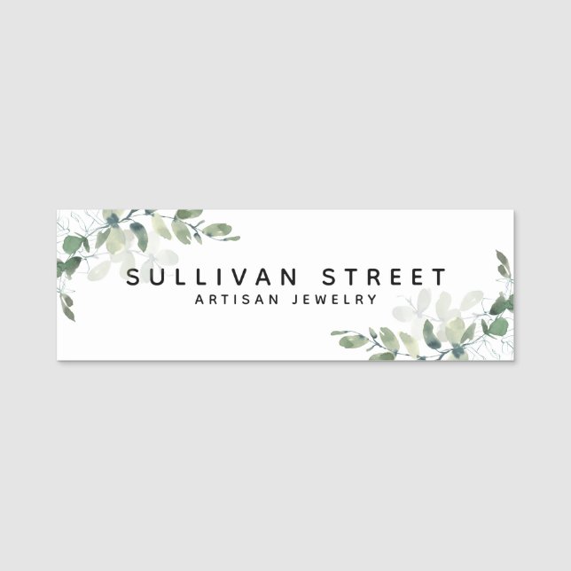 Simple Eucalyptus Greenery Name Tag (Front)