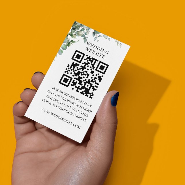 Simple Eucalyptus Greenery Wedding Party Enclosure Card (Simple Eucalyptus Greenery Wedding Party Supplies)