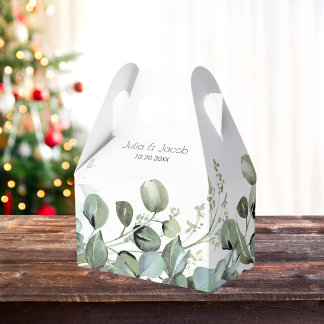 Simple Eucalyptus Greenery Wedding Party Favour Box