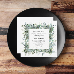Simple Eucalyptus Greenery Wedding Party Invitation