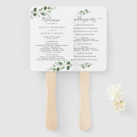 Simple Eucalyptus Greenery Wedding Program