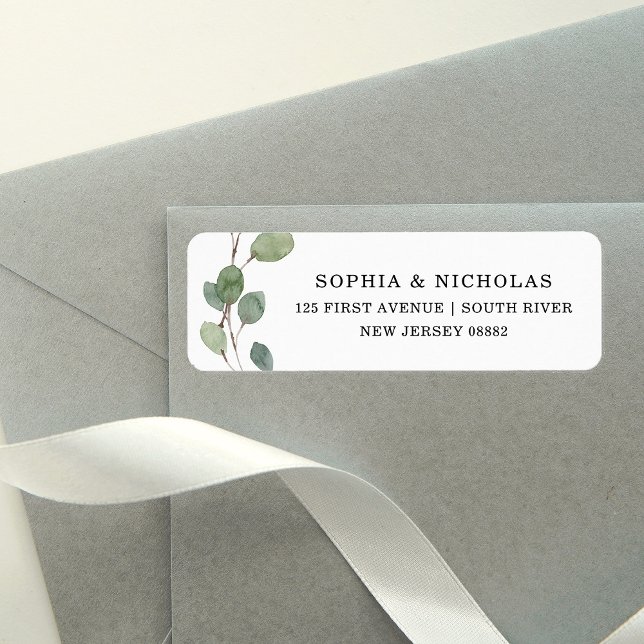 Simple Eucalyptus Greenery | Wedding Return Address Label (Creator Uploaded)