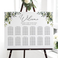 Simple Eucalyptus Greenery Wedding Seating Chart