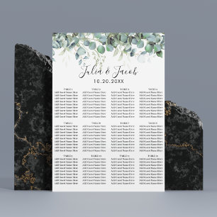 Simple Eucalyptus Greenery Wedding Seating Chart