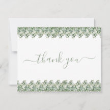 Simple Eucalyptus Greenery Wedding Thank You Card