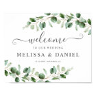 Simple Eucalyptus Greenery Wedding Welcome Sign