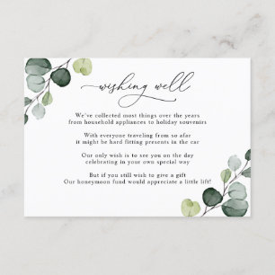 Simple Eucalyptus Greenery Wishing Well Enclosure Card