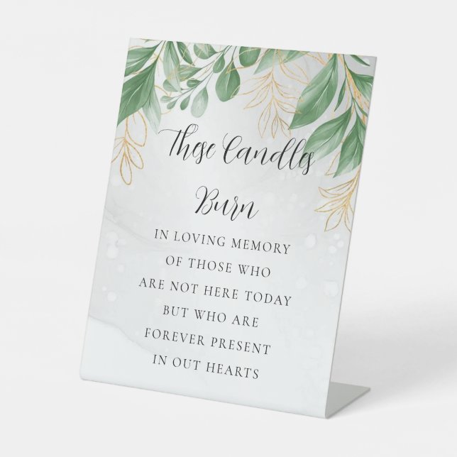 Simple Eucalyptus In Loving Memory Sign (Front)