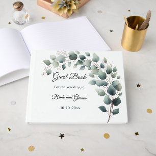 Simple Eucalyptus Wedding Guest Book