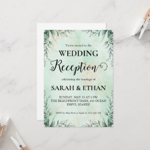 simple eucalyptus wedding reception invitations