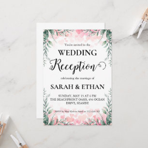 simple eucalyptus wedding reception invitations