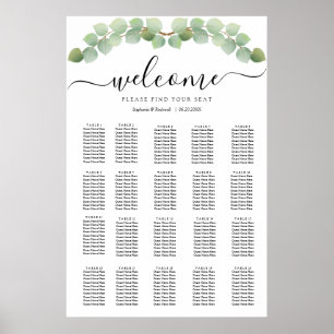 Simple Eucalyptus Wedding Seating Chart