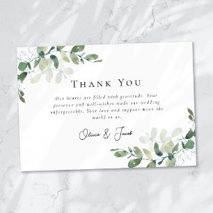 Simple Eucalyptus Wedding Thank You Card