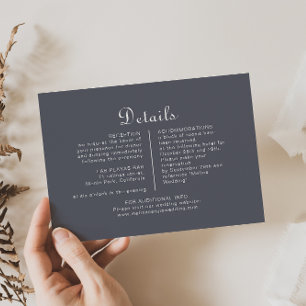 Simple Evening Boho Wedding Details Enclosure Card