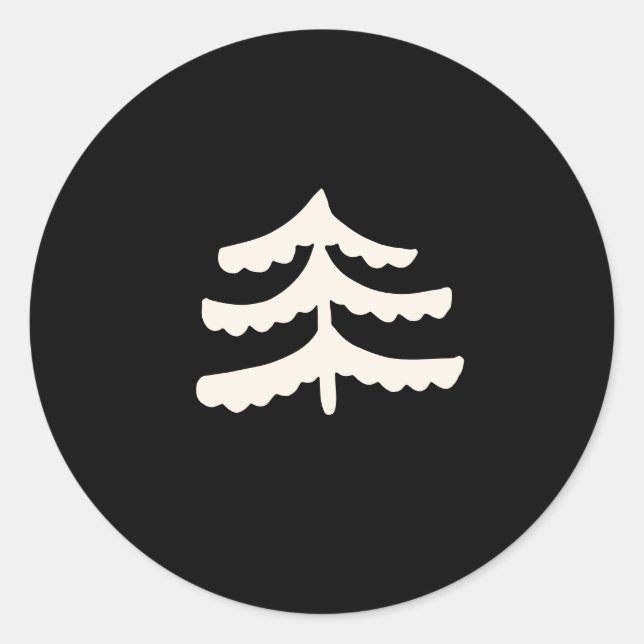 Simple Evergreen Black Modern Stickers  (Front)