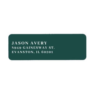 Simple Evergreen Classic Return Address Text Based Label