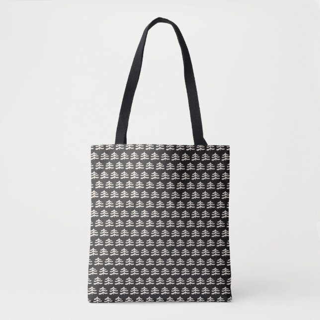 Simple Evergreen Modern Black  Tote Bag (Front)