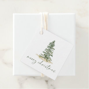 Simple Evergreen Pine Tree Christmas Party Favour Tags